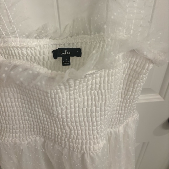 Darling Dancer White Swiss Dot Ruffled Tiered Mini Dress - Picture 15 of 16